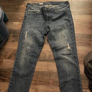 Distressed Blue Jeans
